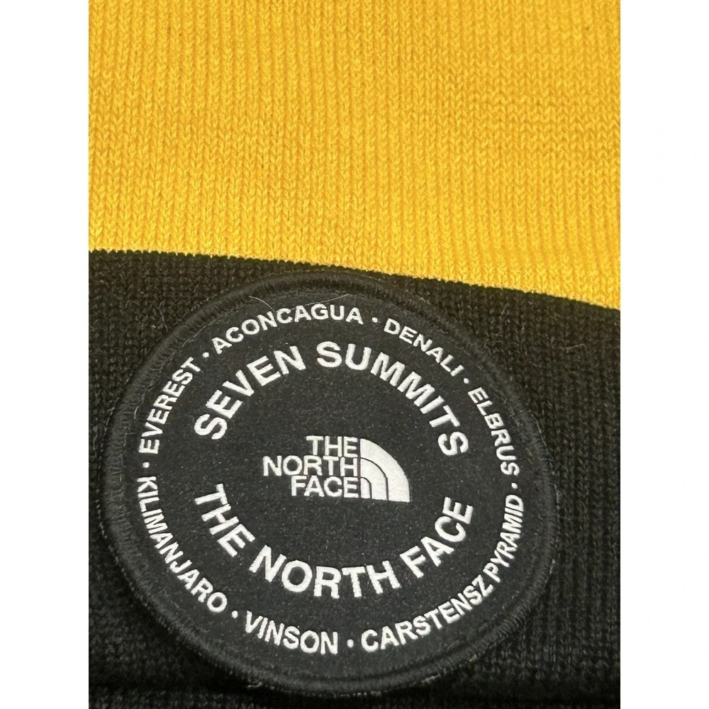 THE NORTH FACE Seven Summit Patch Beanie Hat Arrowwood Yellow Black Unisex OS